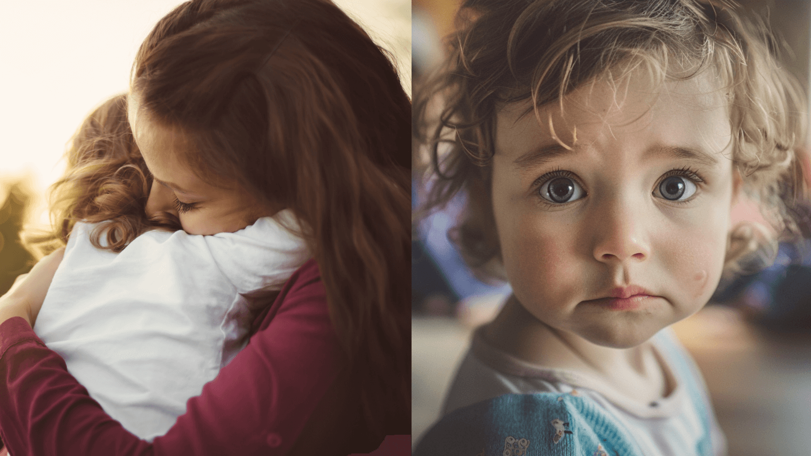A caregiver warmly hugging a toddler, illustrating emotional closeness and secure attachment.